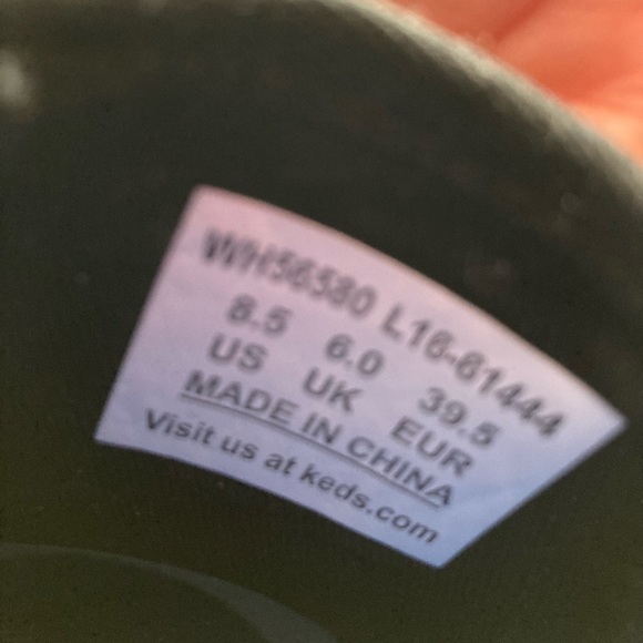 Keds black perforated leather slip-on sneakers, size 8.5 B. Worn twice. - Picture 5 of 6